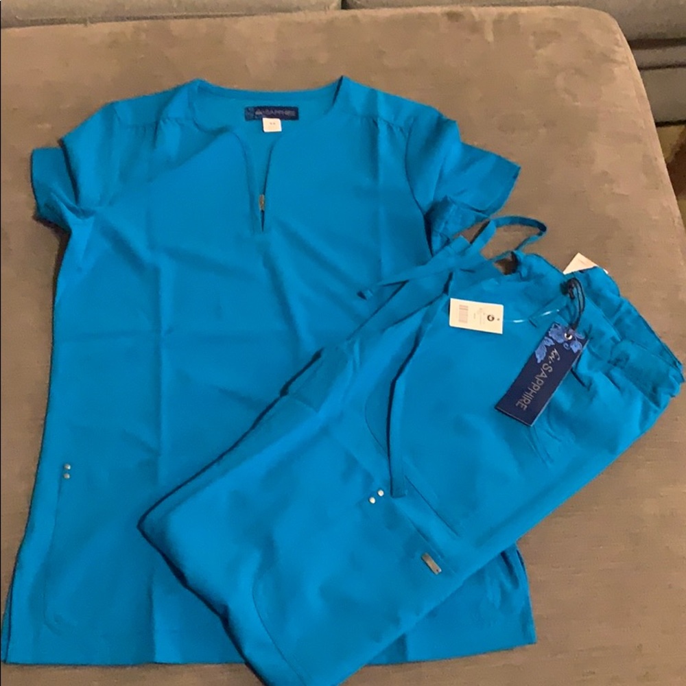 Blue Scrub Top and Pants